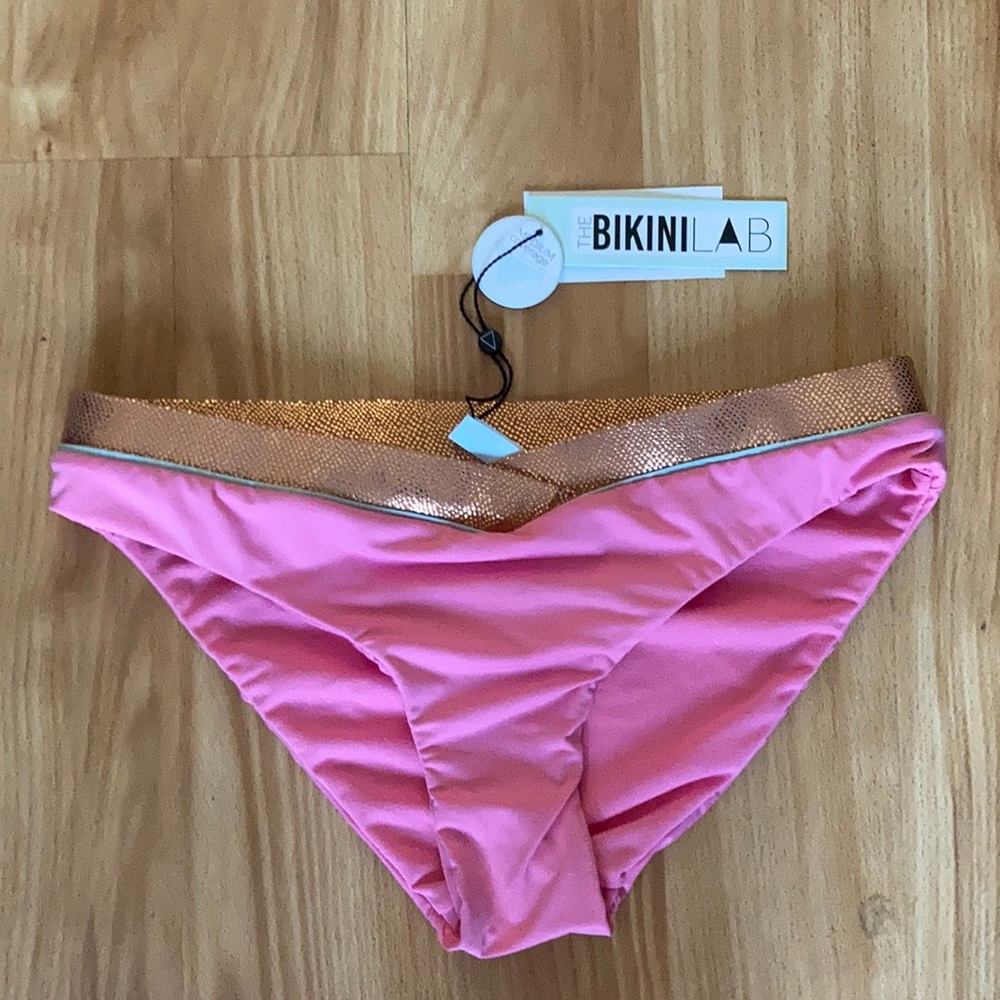 The Bikini Lab pink/rose gold bikini bottoms NWT